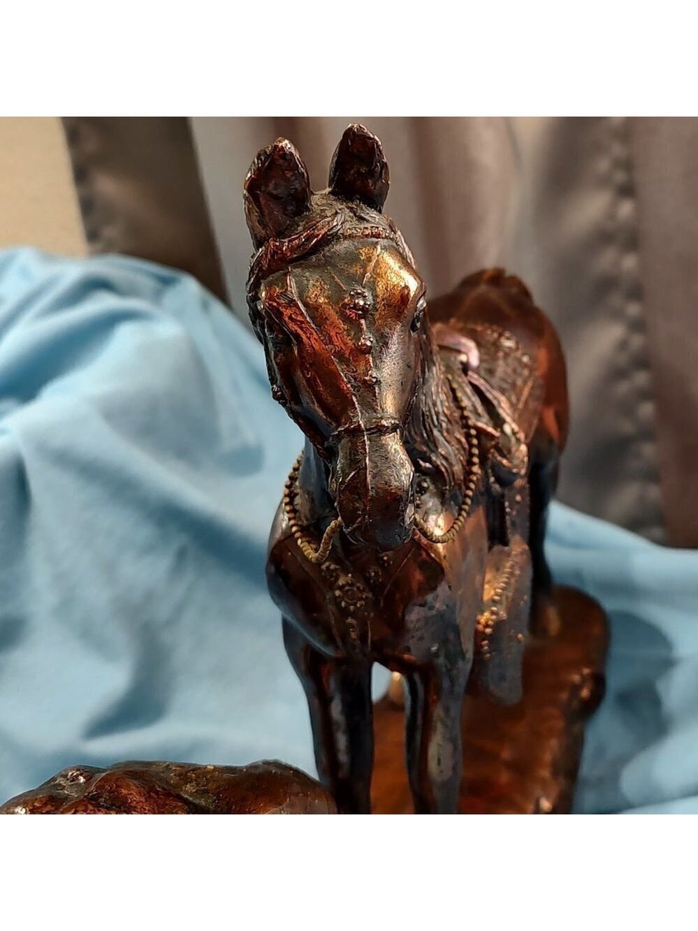 Antique New Haven Mantel Clock – Western Horse Design - Picture 3 of 9